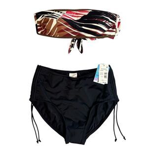 Vince Camuto & Swim Solutions 2 Piece Swimsuit Top Medium Bottom 12 NEW NWT